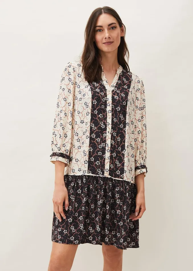 Women Phase Eight Day Dresses Buttercup Floral Dress Creamblack