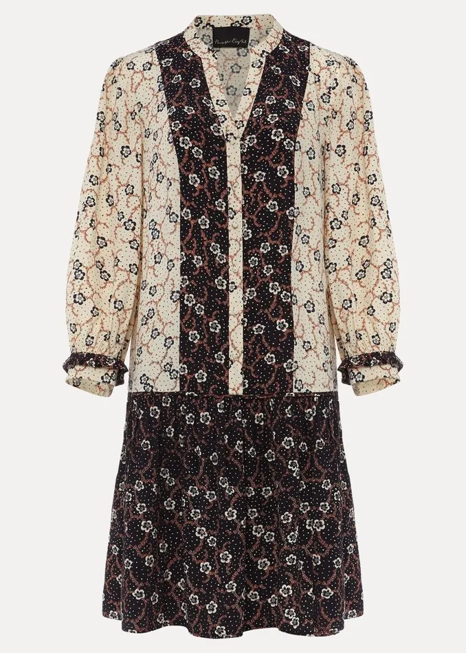 Women Phase Eight Day Dresses Buttercup Floral Dress Creamblack