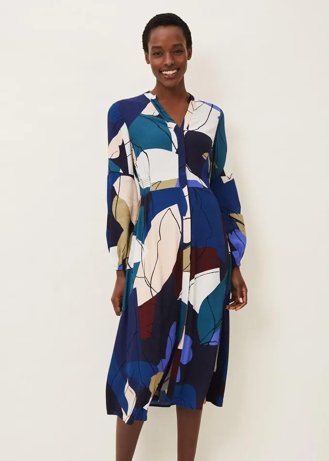 Women Phase Eight Day Dresses Carmen Print Shirt Dress Bright Multi