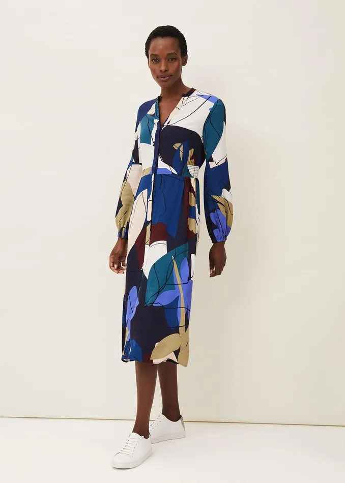 Women Phase Eight Day Dresses Carmen Print Shirt Dress Bright Multi