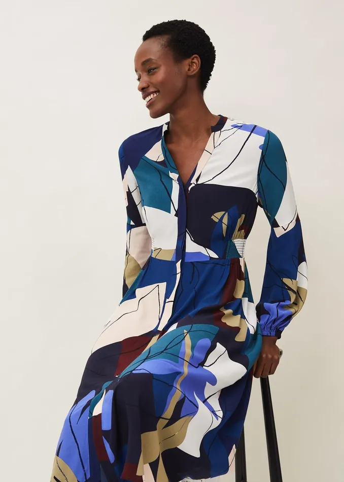 Women Phase Eight Day Dresses Carmen Print Shirt Dress Bright Multi