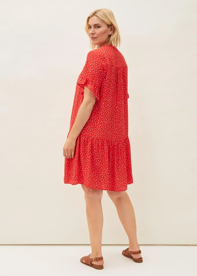Women Phase Eight Day Dresses Cassia Print Swing Dress Red