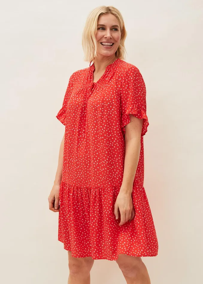 Women Phase Eight Day Dresses Cassia Print Swing Dress Red