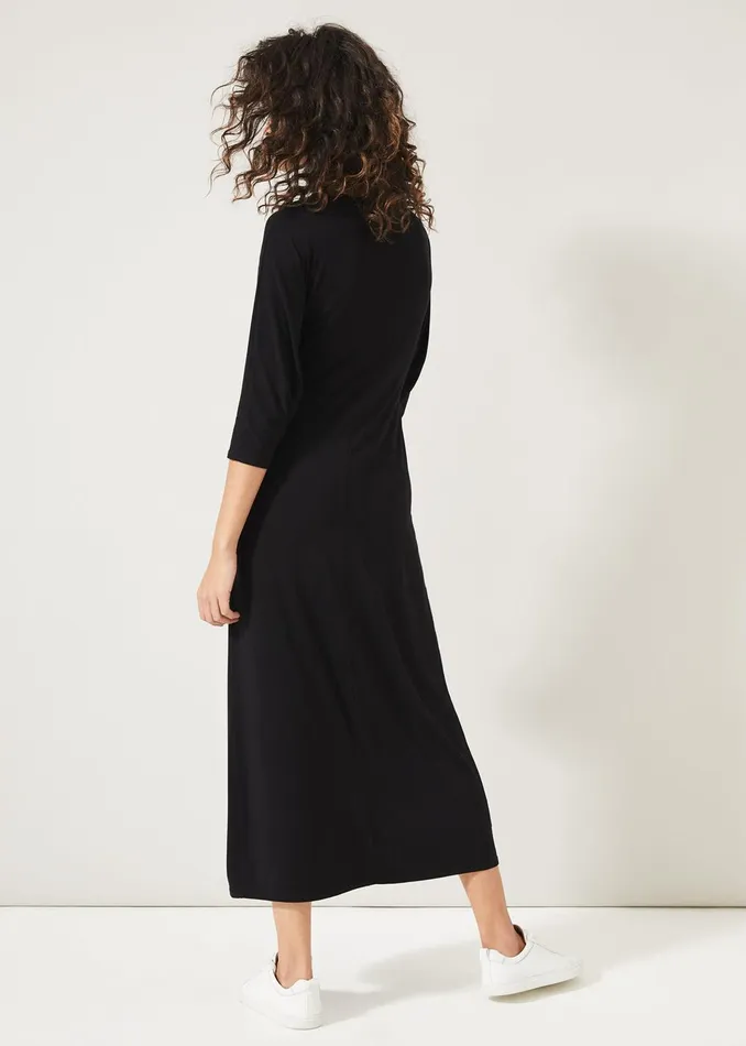 Women Phase Eight Day Dresses Cindy Tie Front Jersey Dress Black