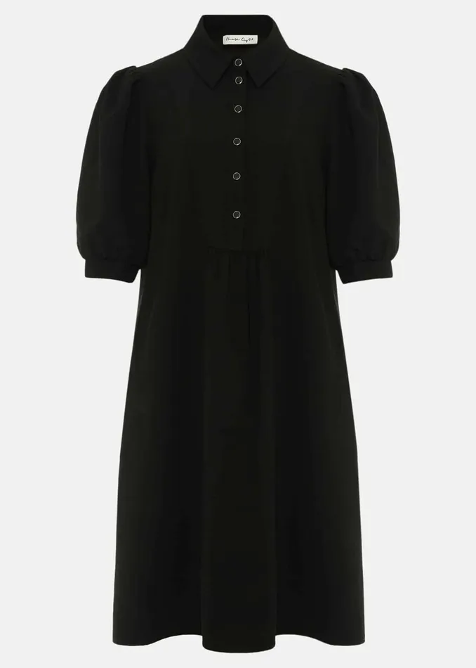 Women Phase Eight Day Dresses Claudia Button Swing Mini Dress Black