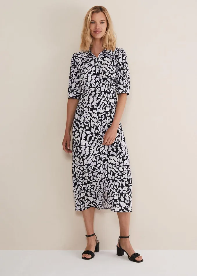 Women Phase Eight Day Dresses Cosette Lilac Animal Print Midaxi Dress Lilac