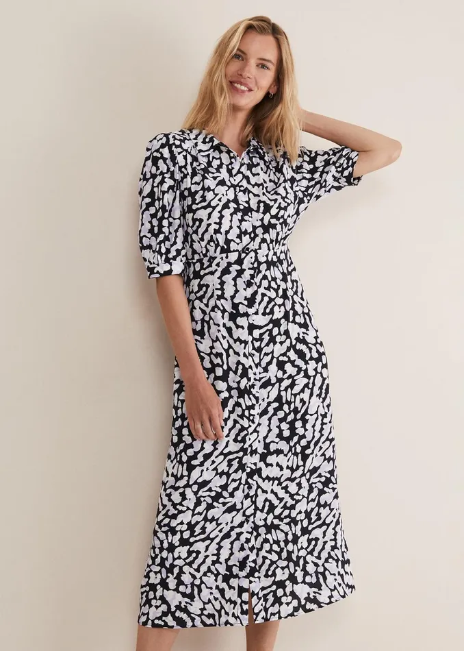Women Phase Eight Day Dresses Cosette Lilac Animal Print Midaxi Dress Lilac