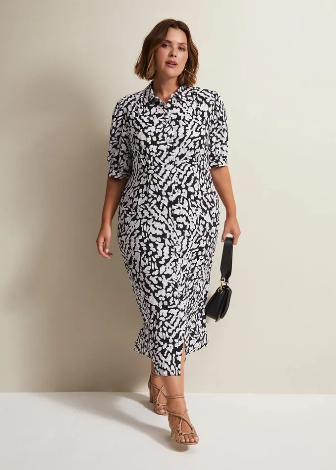 Women Phase Eight Day Dresses Cosette Lilac Animal Print Midaxi Dress Lilac