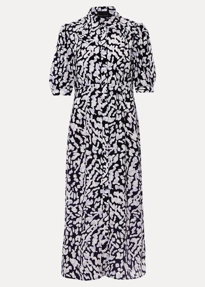 Women Phase Eight Day Dresses Cosette Lilac Animal Print Midaxi Dress Lilac
