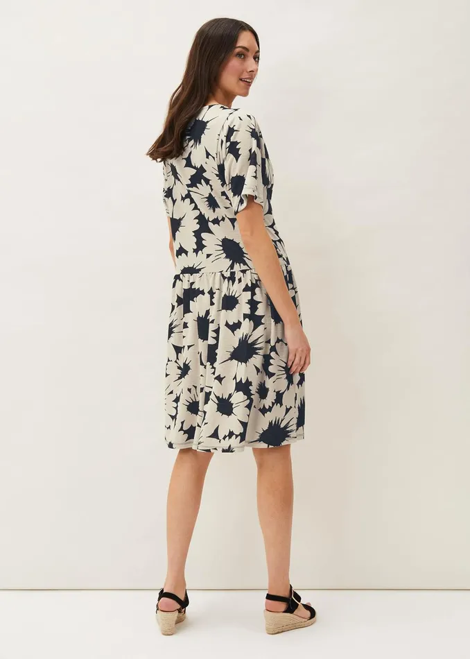 Women Phase Eight Day Dresses Daisy Print Swing Dress Blackivory