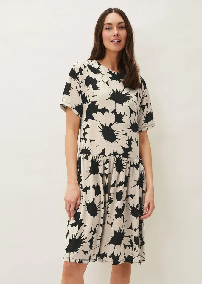 Women Phase Eight Day Dresses Daisy Print Swing Dress Blackivory