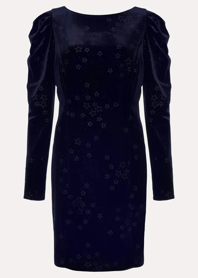 Women Phase Eight Day Dresses Daria Velvet Star Dress Midnightpewter