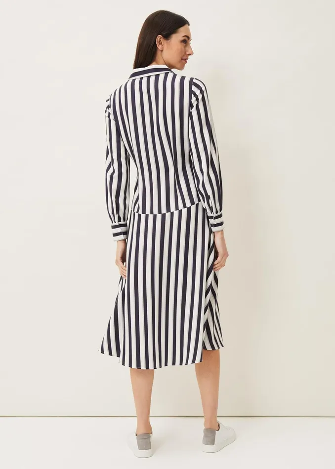Women Phase Eight Day Dresses Dasha Stripe Dress Navyivory