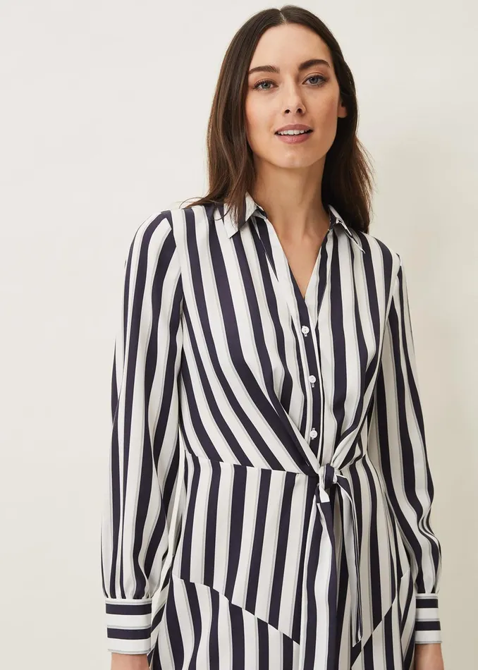 Women Phase Eight Day Dresses Dasha Stripe Dress Navyivory