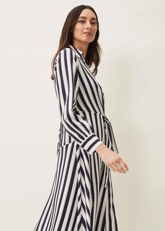 Women Phase Eight Day Dresses Dasha Stripe Dress Navyivory