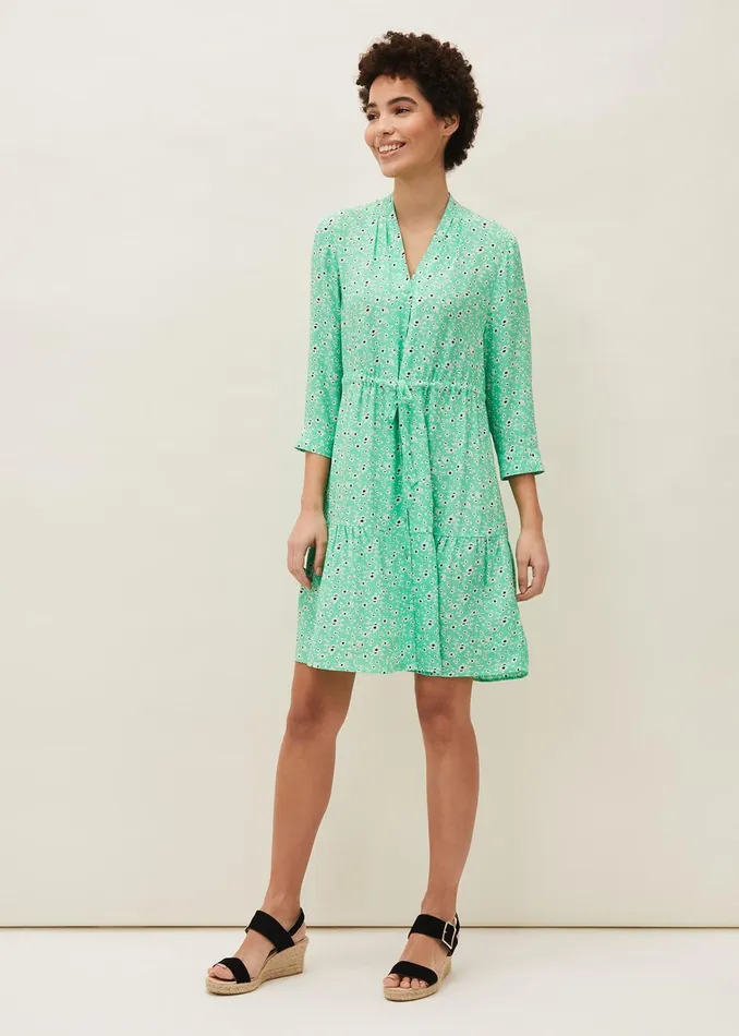 Women Phase Eight Day Dresses Diana Floral Swing Dress Green