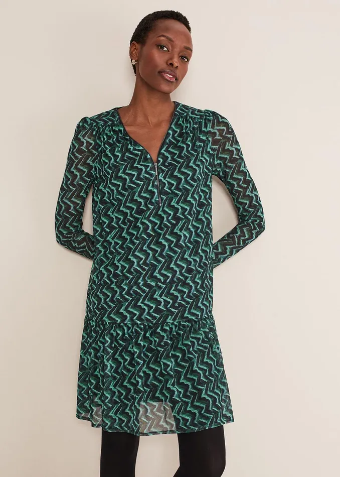 Women Phase Eight Day Dresses Dorathy Swing Mini Dress Bluegreen