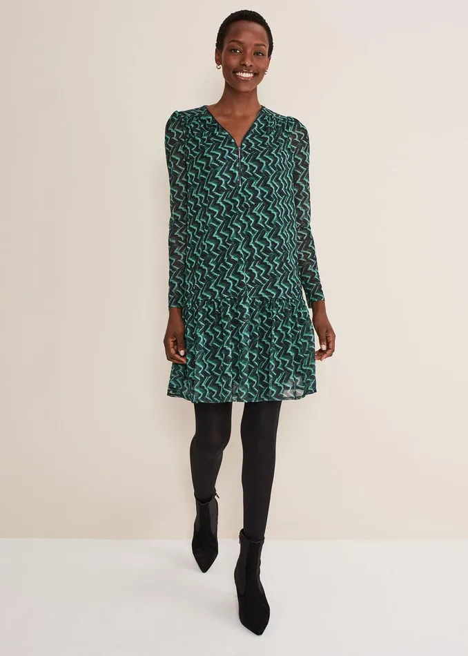 Women Phase Eight Day Dresses Dorathy Swing Mini Dress Bluegreen