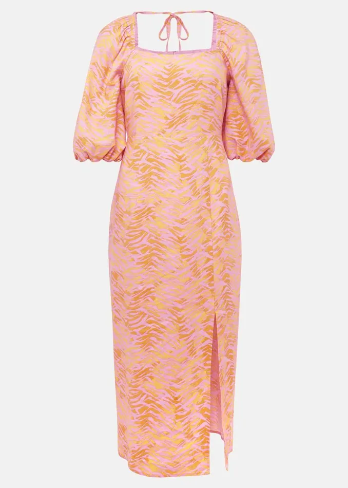Women Phase Eight Day Dresses Effie Zebra Puff Sleeve Dress Multicoloured