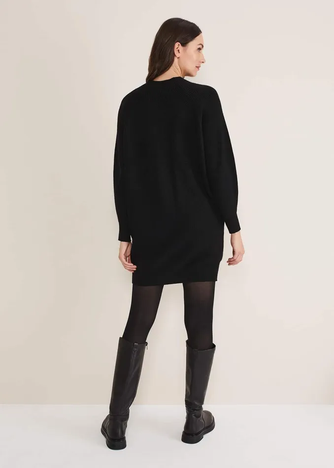 Women Phase Eight Day Dresses Eliana Knitted Jumper Dress Black
