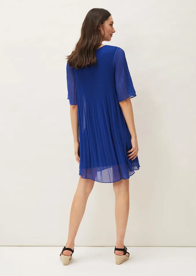 Women Phase Eight Day Dresses Ella Pleat Dress Cobalt