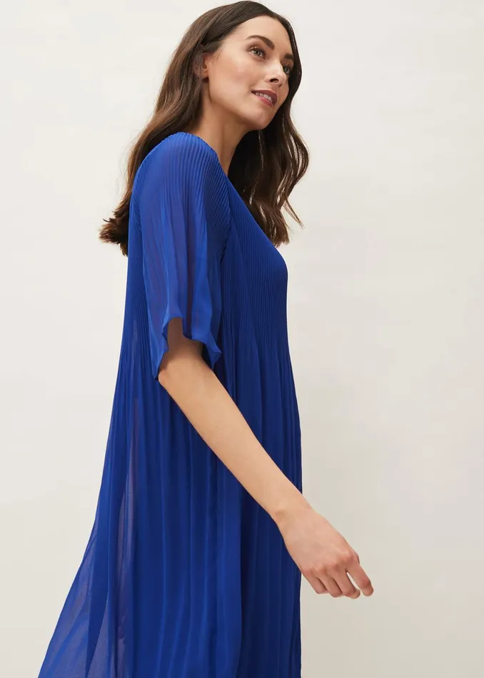 Women Phase Eight Day Dresses Ella Pleat Dress Cobalt