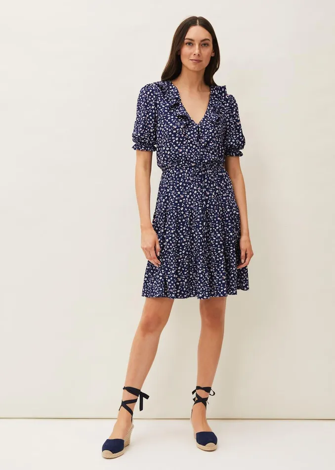 Women Phase Eight Day Dresses Emily Ditsy Print Dress Navy