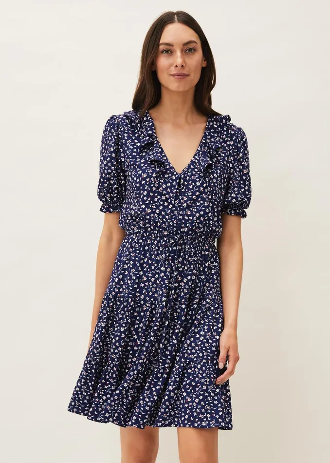 Women Phase Eight Day Dresses Emily Ditsy Print Dress Navy