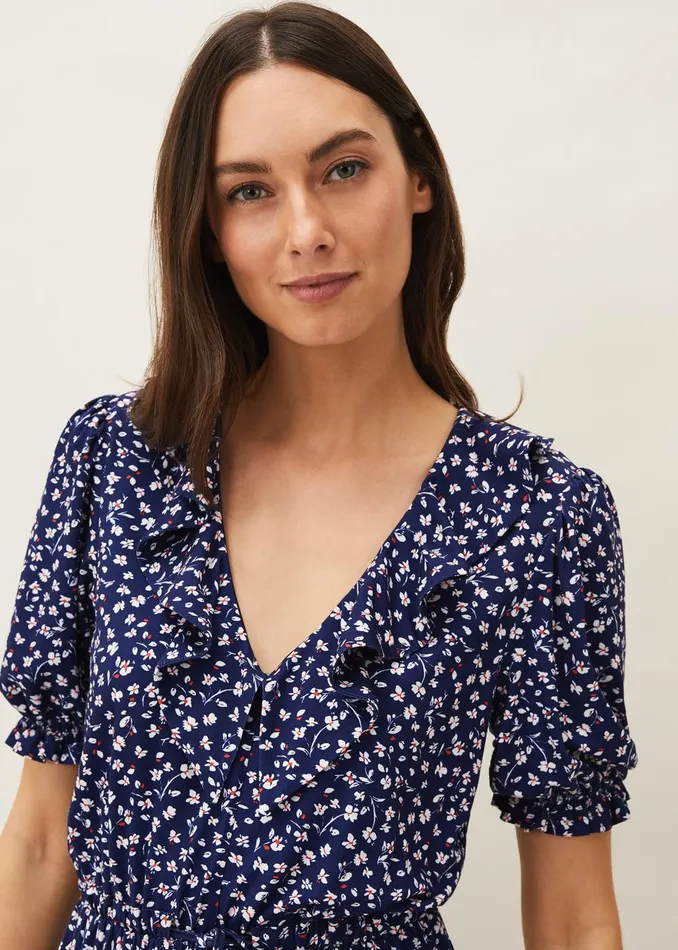 Women Phase Eight Day Dresses Emily Ditsy Print Dress Navy
