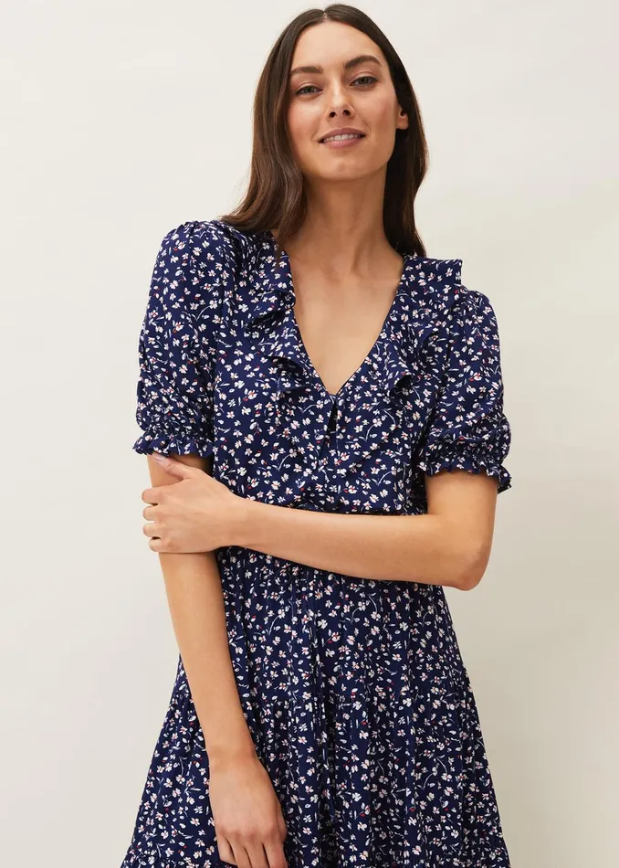 Women Phase Eight Day Dresses Emily Ditsy Print Dress Navy