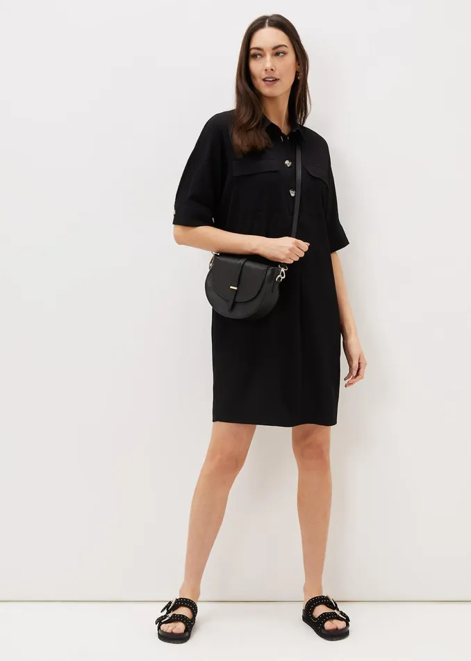 Women Phase Eight Day Dresses Faye Textured Tunic Dress Black