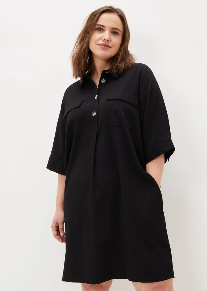 Women Phase Eight Day Dresses Faye Textured Tunic Dress Black