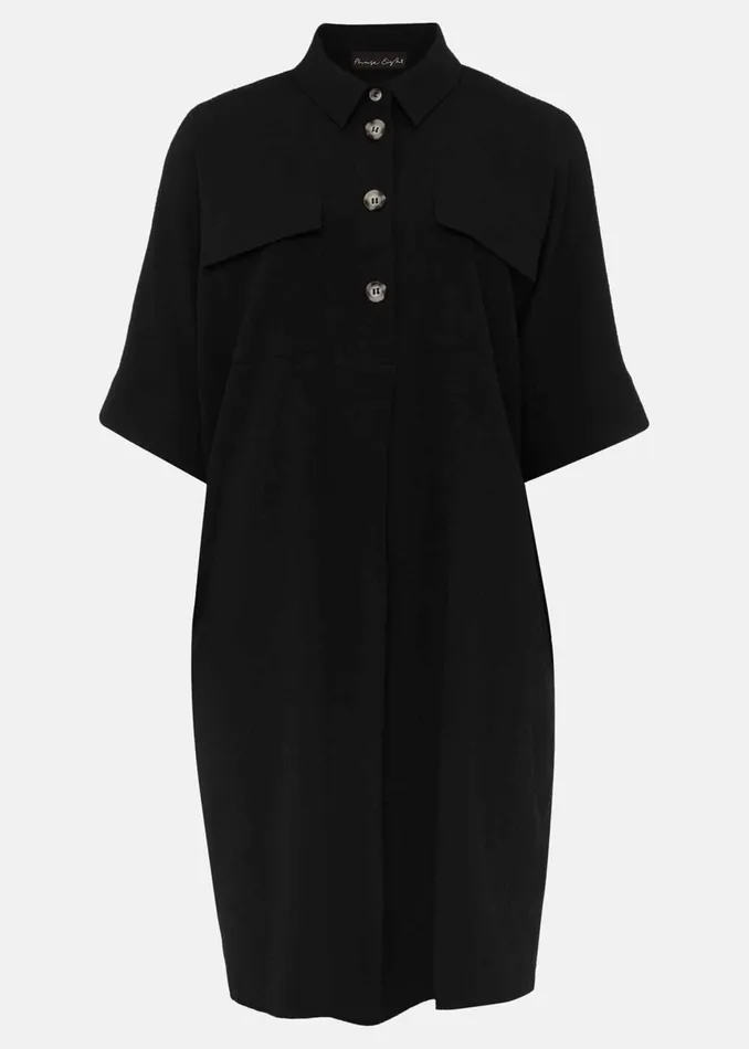 Women Phase Eight Day Dresses Faye Textured Tunic Dress Black