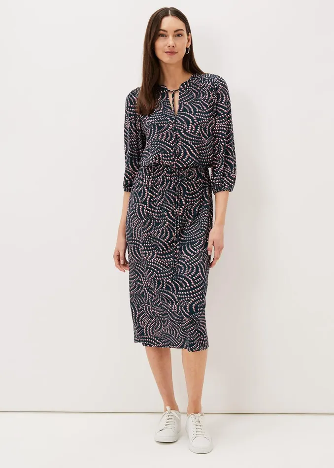 Women Phase Eight Day Dresses Grace Geo Tile Print Dress Multicoloured