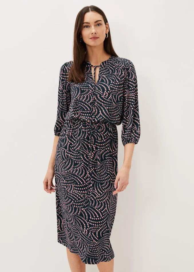 Women Phase Eight Day Dresses Grace Geo Tile Print Dress Multicoloured