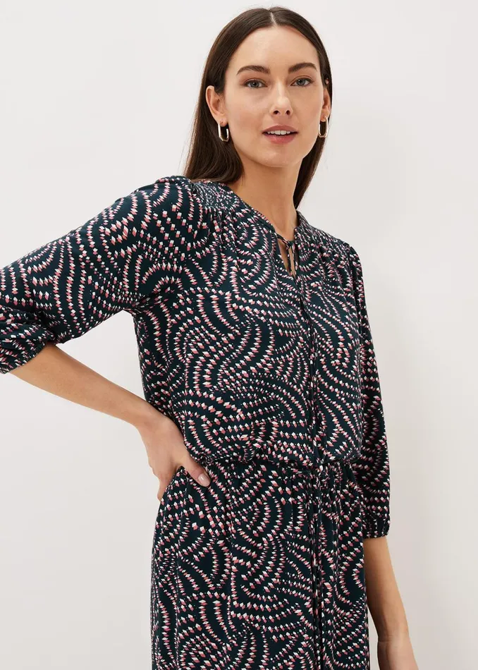 Women Phase Eight Day Dresses Grace Geo Tile Print Dress Multicoloured