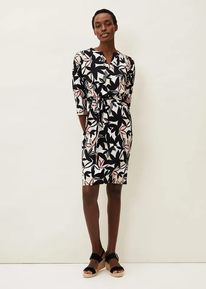 Women Phase Eight Day Dresses Gwin Leaf Print Dress Multicoloured