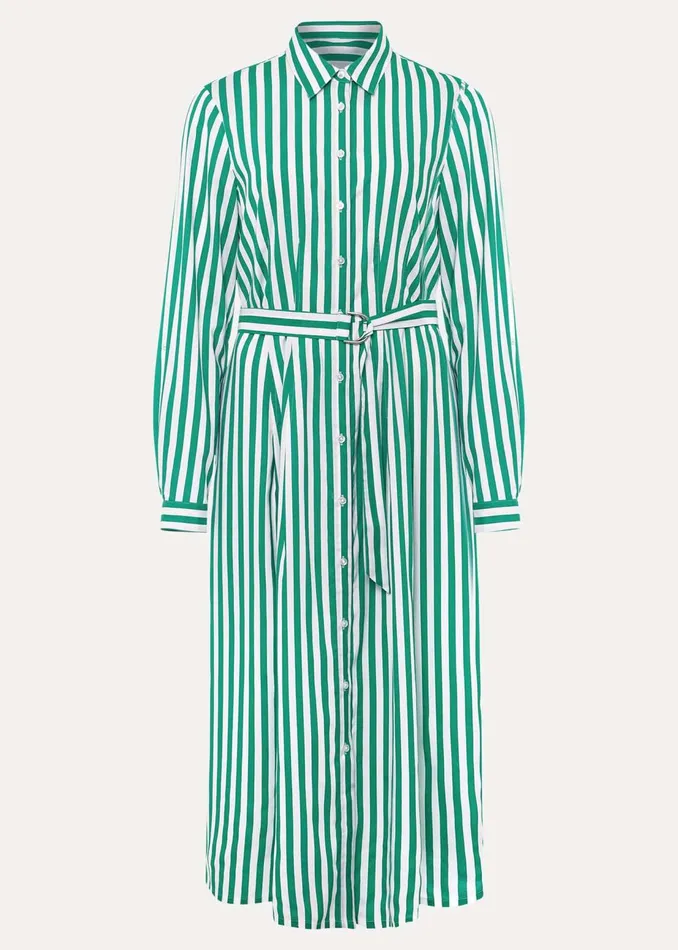 Women Phase Eight Day Dresses Ida Stripe Shirt Midi Dress Green