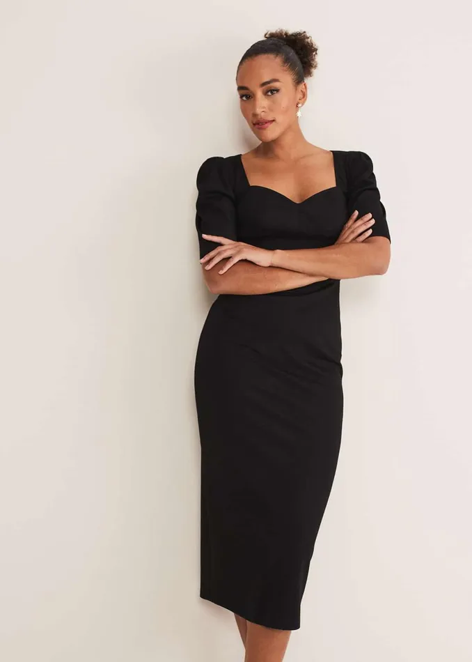 Women Phase Eight Day Dresses Indy Corset Bodycon Dress Black