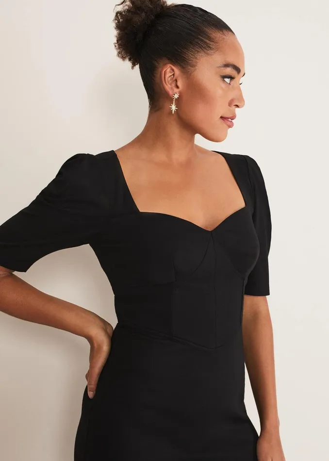 Women Phase Eight Day Dresses Indy Corset Bodycon Dress Black