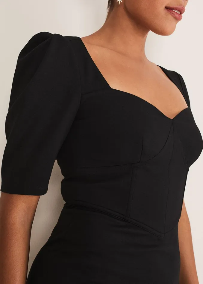Women Phase Eight Day Dresses Indy Corset Bodycon Dress Black