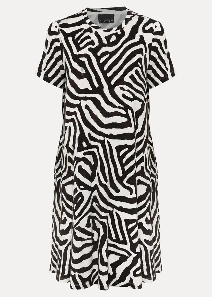 Women Phase Eight Day Dresses Isabelle Zebra Print Dress Blackivory
