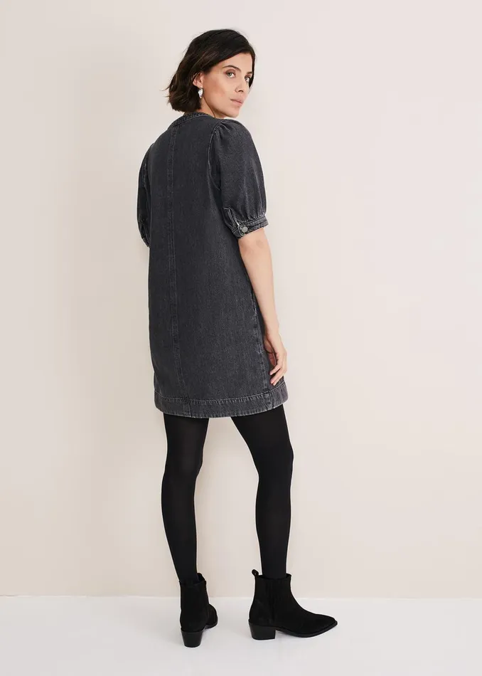 Women Phase Eight Day Dresses Jett Denim Shift Dress Grey