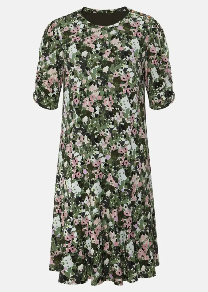 Women Phase Eight Day Dresses Jolee Printed Jersey Dress Green Multi