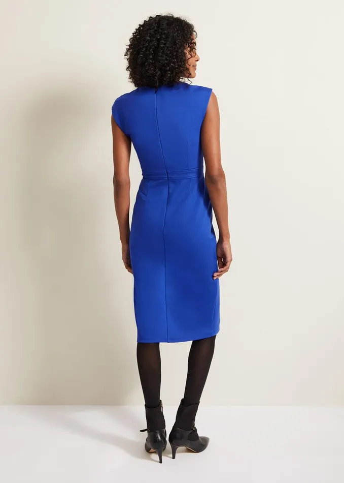 Women Phase Eight Day Dresses Karmie Ponte Fitted Pencil Dress Blue