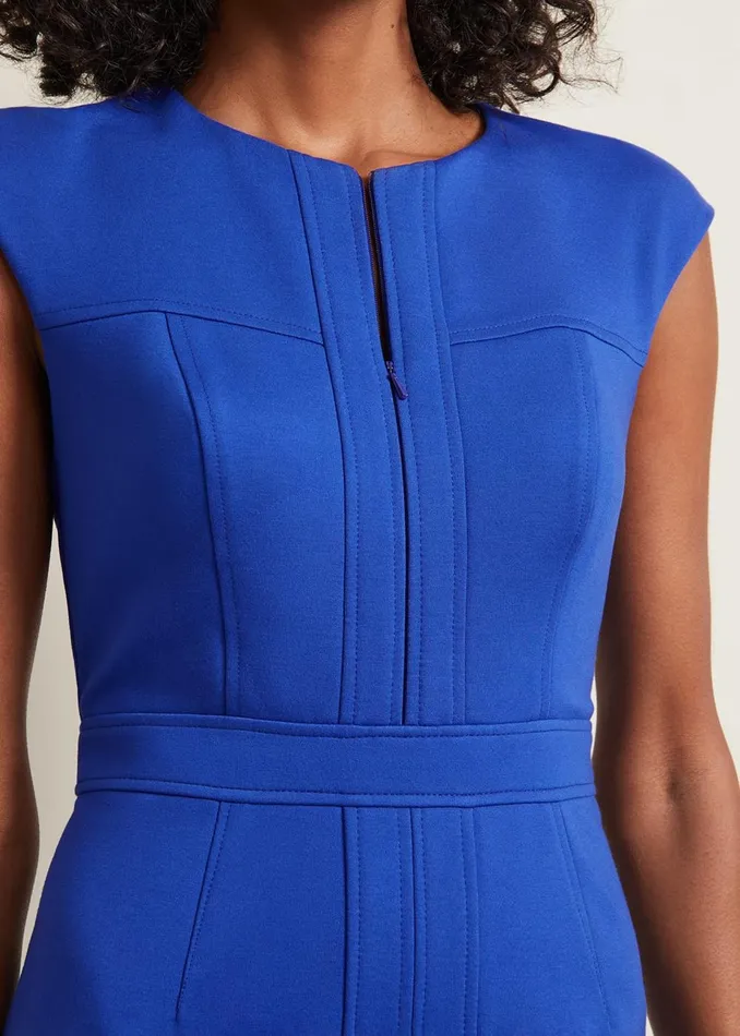 Women Phase Eight Day Dresses Karmie Ponte Fitted Pencil Dress Blue