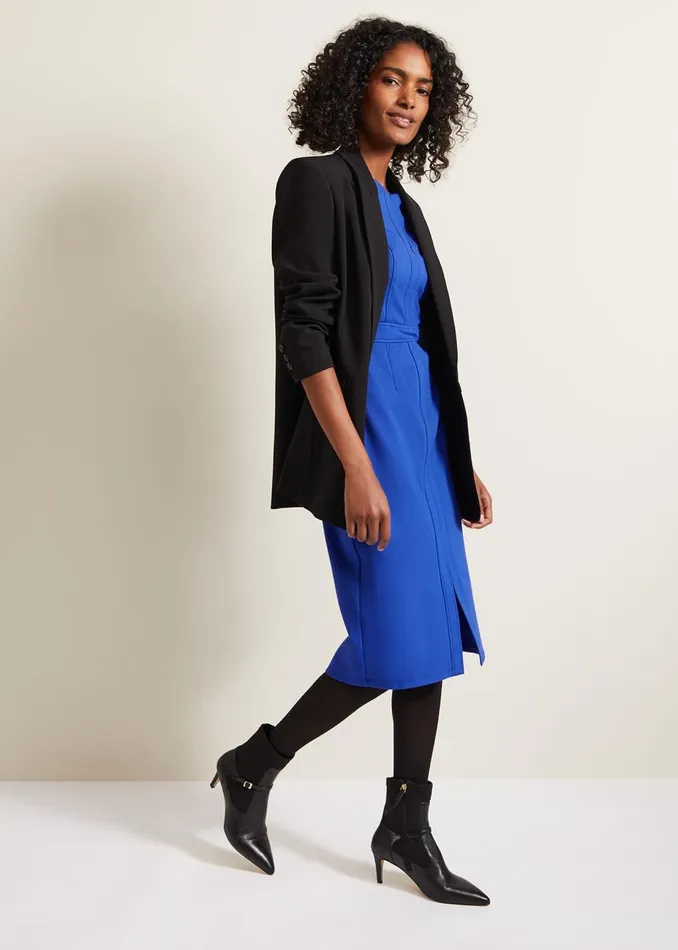 Women Phase Eight Day Dresses Karmie Ponte Fitted Pencil Dress Blue