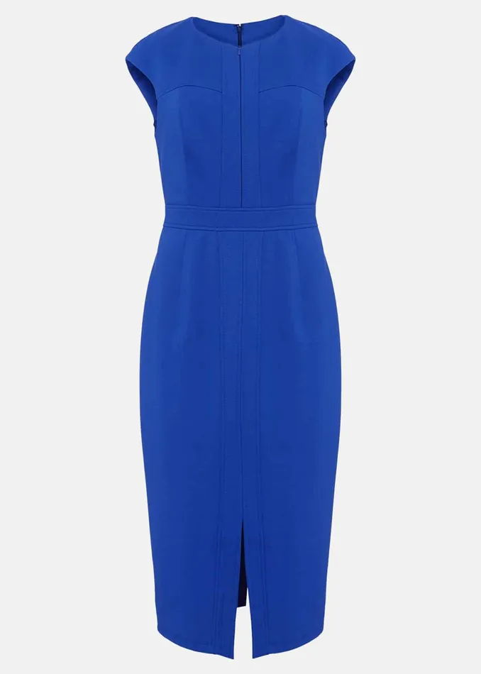 Women Phase Eight Day Dresses Karmie Ponte Fitted Pencil Dress Blue