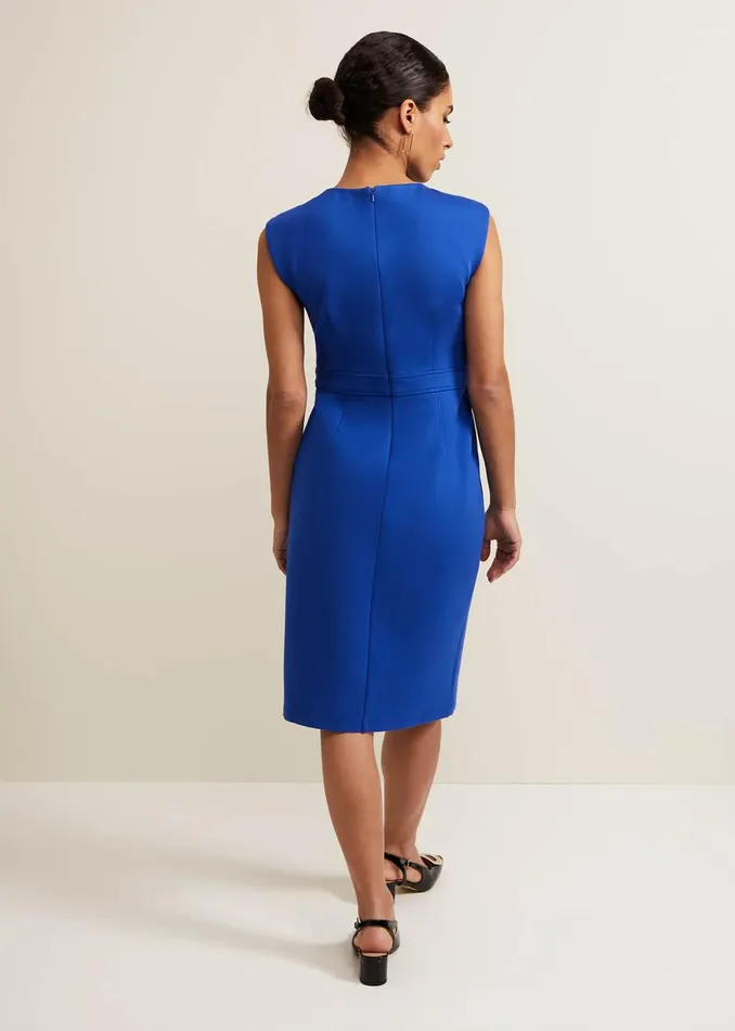 Women Phase Eight Day Dresses Karmie Ponte Fitted Pencil Dress Petite Blue