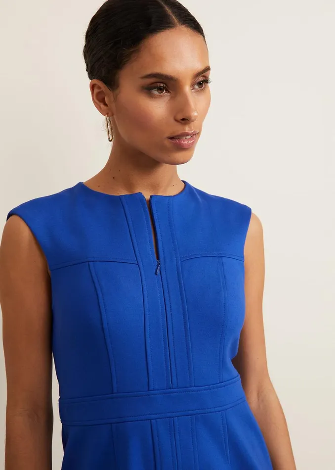 Women Phase Eight Day Dresses Karmie Ponte Fitted Pencil Dress Petite Blue
